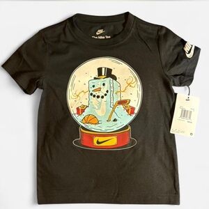 Nike Kids Black T-Shirt with Snow Globe Graphic